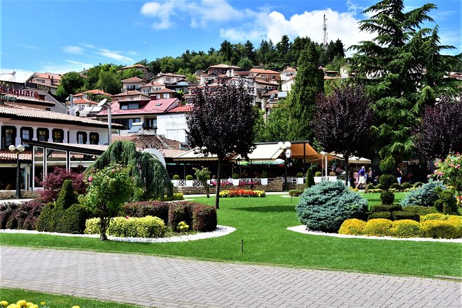 Ohrid one day trip from Pristina - Ancient Theatre of Ohrid and the Upper Gate view: history plus a panorama